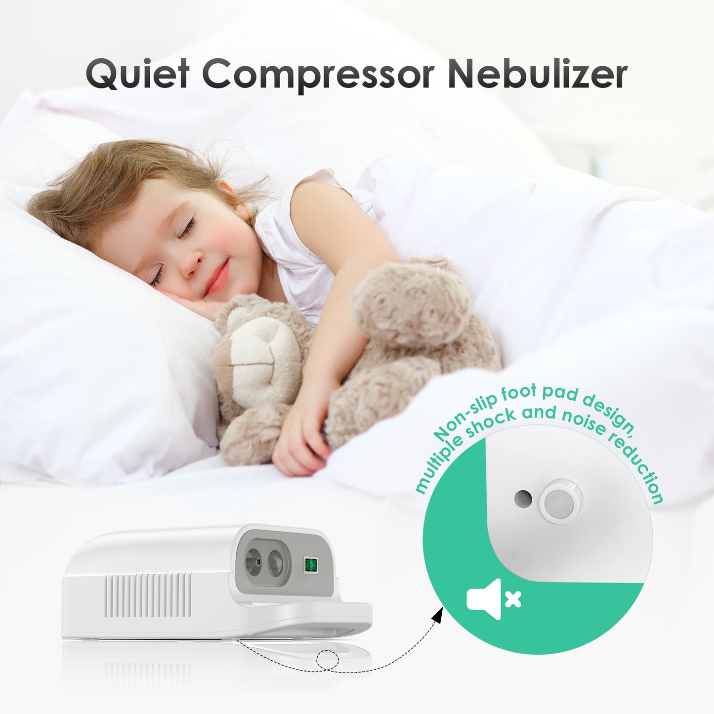 Patin Nebulizer Machine for Adults & Kids - Portable Nebulizer Machine for Breathing with Mouthpiece & Mask, Desktop Asthma Compressor Nebulizer for Home Use