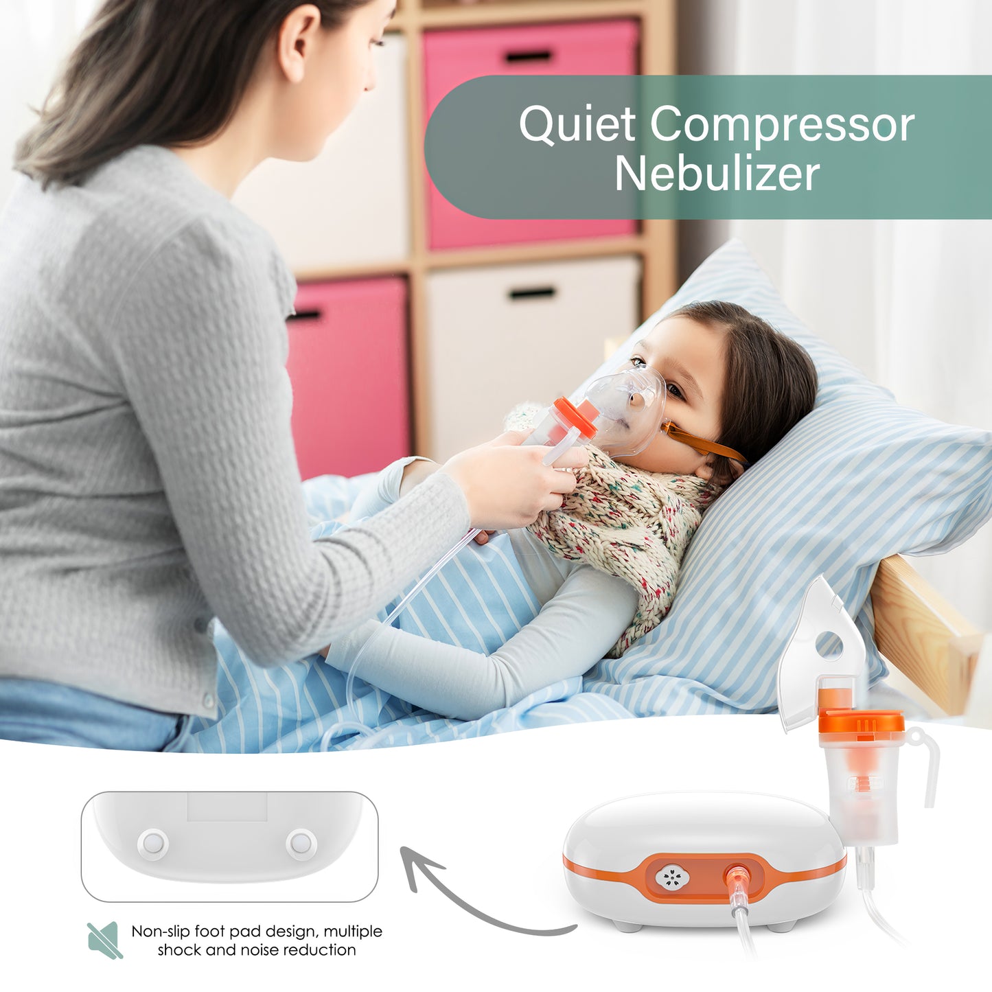 Patin Nebulizer Machine with 3 Sizes Mask,Portable Nebulizer Machine for Adults&Kids with Full Accessory,Nebulizers Steam Inhaler Tiny Mist Compressor 0707QZJ8